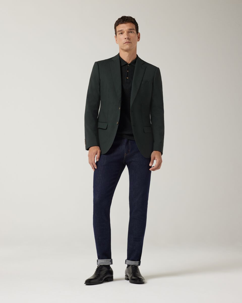 Slim stretch wool premium tailored jacket, Dark Khaki, hi-res